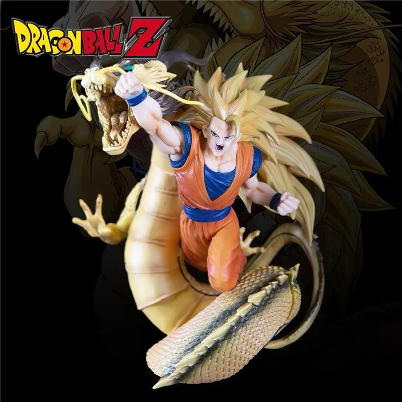 

20cm Dragon Ball Z Figure Dragon Fist Explosion Super Saiyan 3 Son Goku Action Anime Ornament PVC Figurine Model Kids Toy Gift
