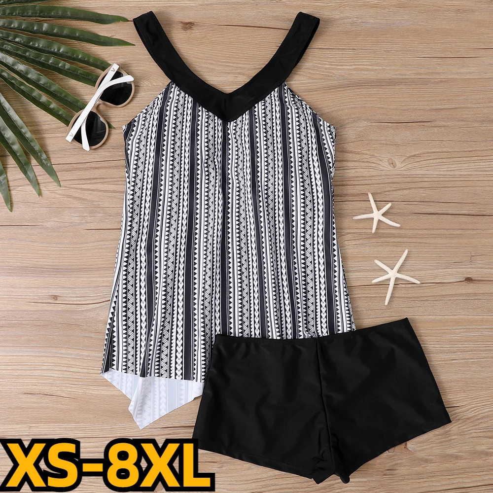 

2023 летний женский купальник с винтажным принтом, свободный Танкини с высокой талией, трендовый Монокини, комплект из двух предметов, купальный костюм, сексуальный купальник