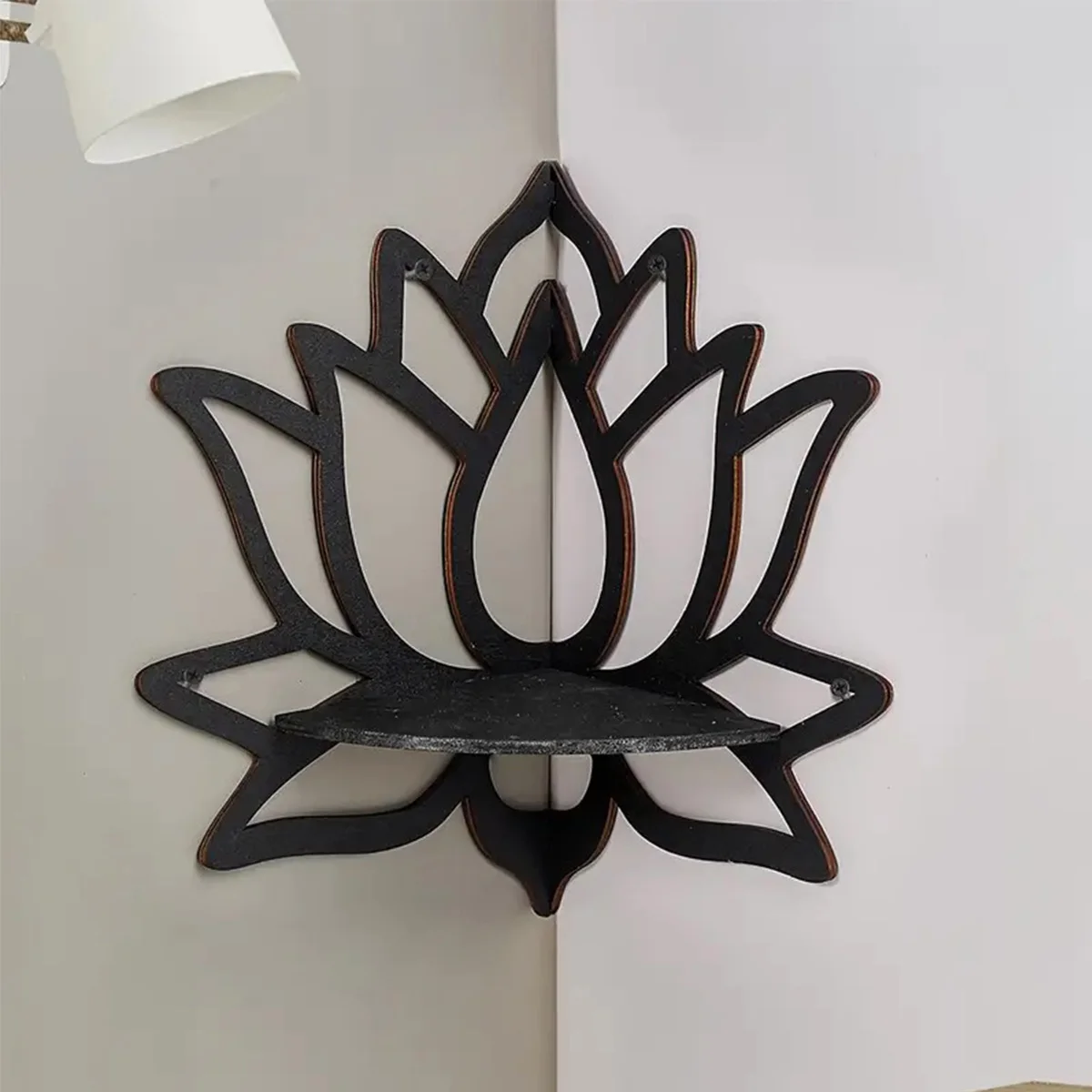 Lotus Floating Wall Shelf Crystal Shelf Display Home Wood Decor Aesthetic Room Decoration Modern Home Decoration Shelf 4