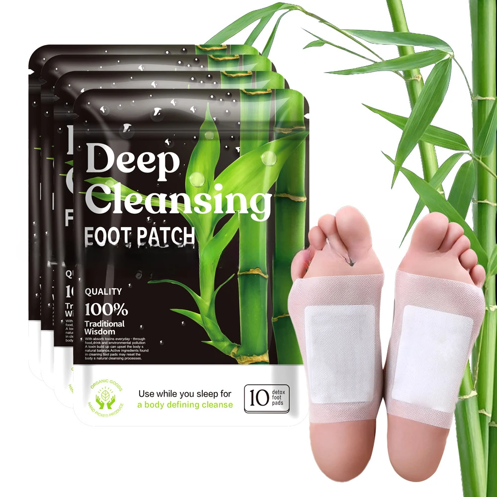 Foot Pads Bamboo Charcoal Mugwort Bamboo Multifunctional Body Health Adhesive Herbal Formula Stress Relief