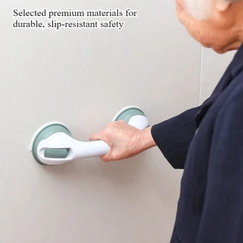 ที่จับฝักบัว 2 ชิ้น, ที่จับอ่างอาบน้ำและฝักบัว, ที่จับแบบติดด้วยถ้วยดูด, ที่จับอ่างอาบน้ำในห้องน้ำ - อุปกรณ์ช่วยทรงตัว เหมาะสำหรับคนที่มีความสูงต่ำ 1