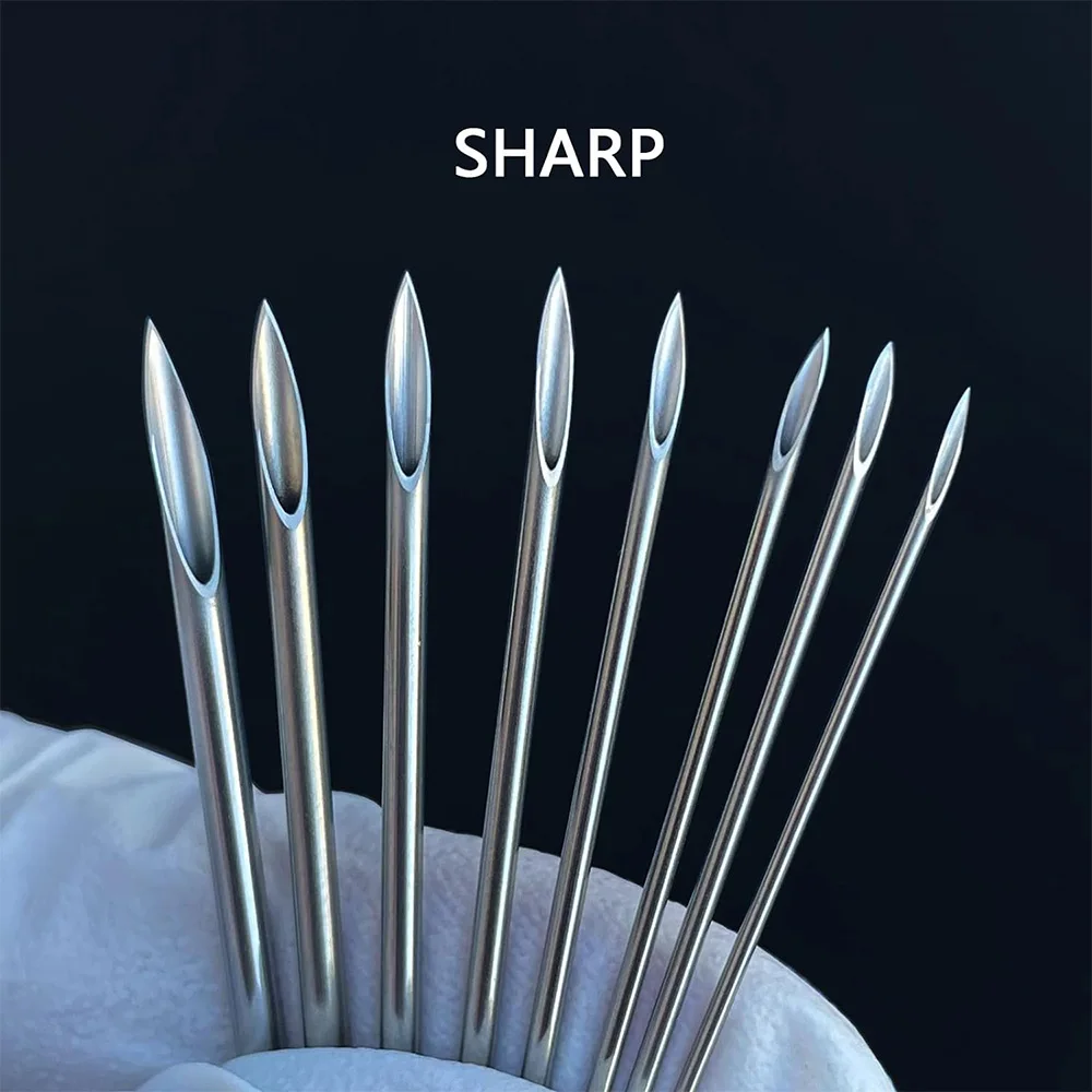 Blue Genie 10/100pcs Body Piercing Needles 14G 16G 18G Stainless Steel Disposable Ear Nose Navel Nipple Lip Piercing Needle 4