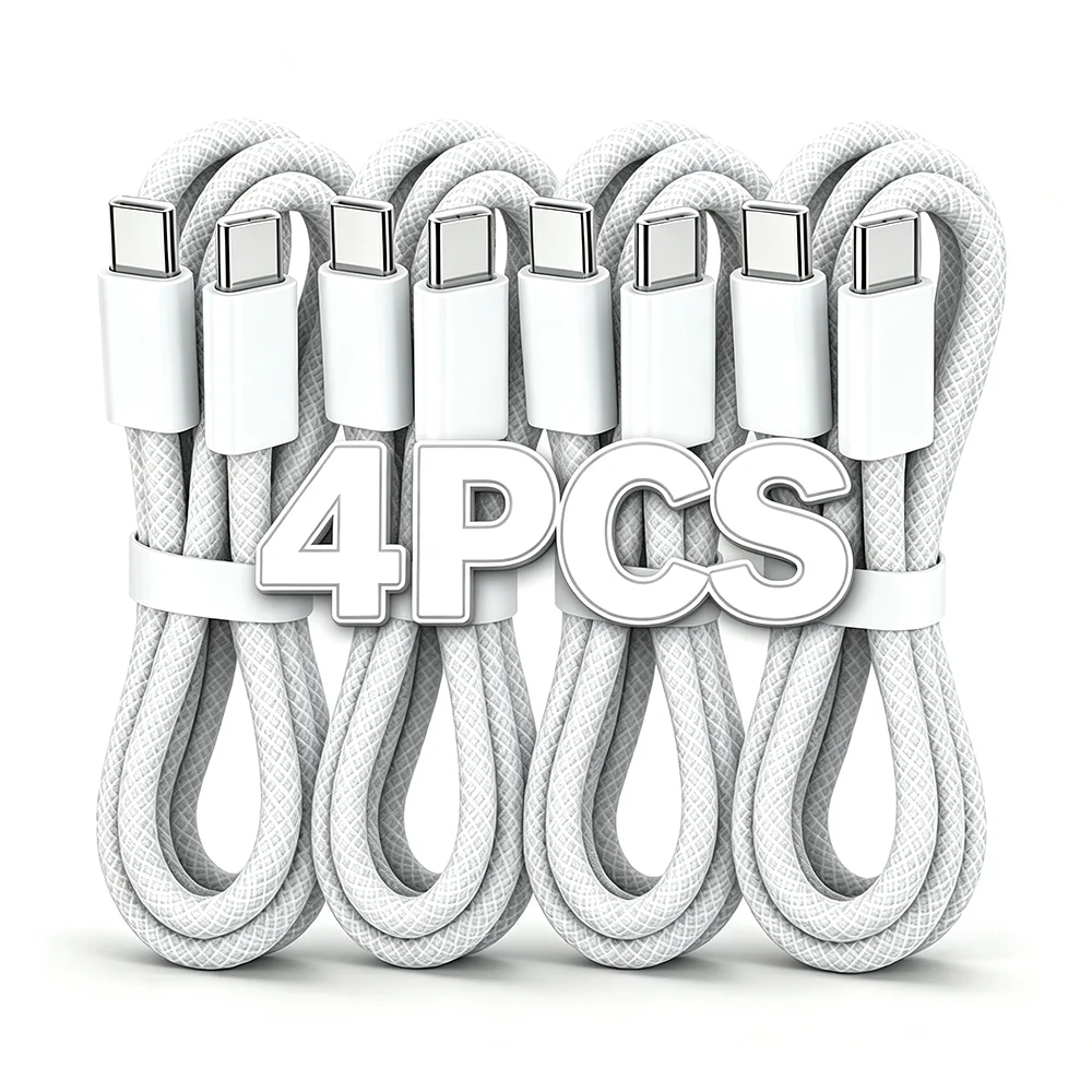 4-Pack USB-C to USB-C 60W Fast Charging Cables