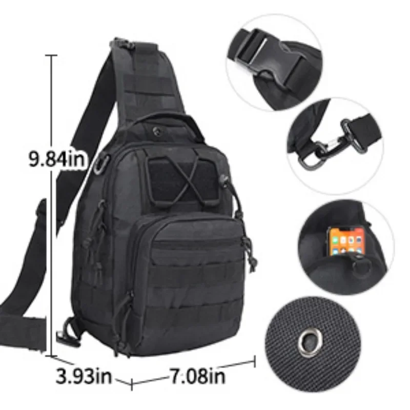 Men's Tactical Pack Sling Backpack Waterproof EDC Chest Bag for Outdoor Hiking Camping Hunting Trekking Travelling