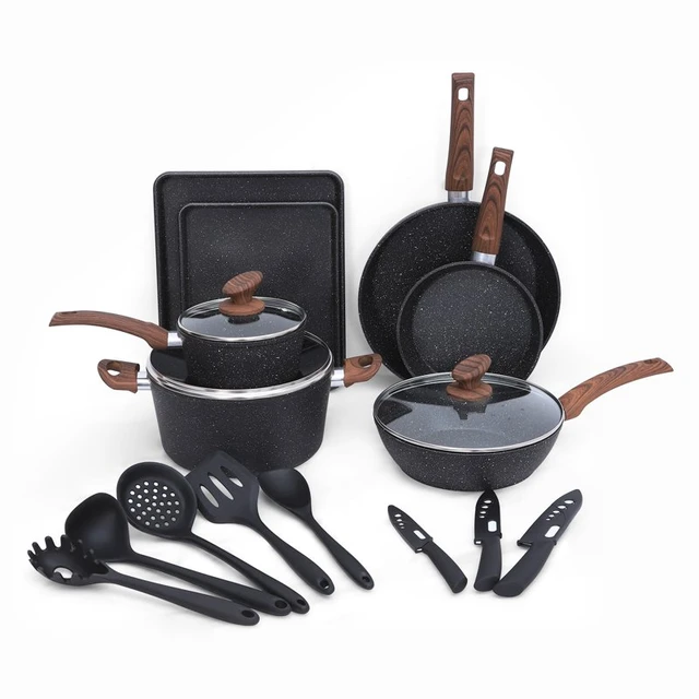 Granitestone 6 Piece Nonstick Stackable Bakeware Set - Black