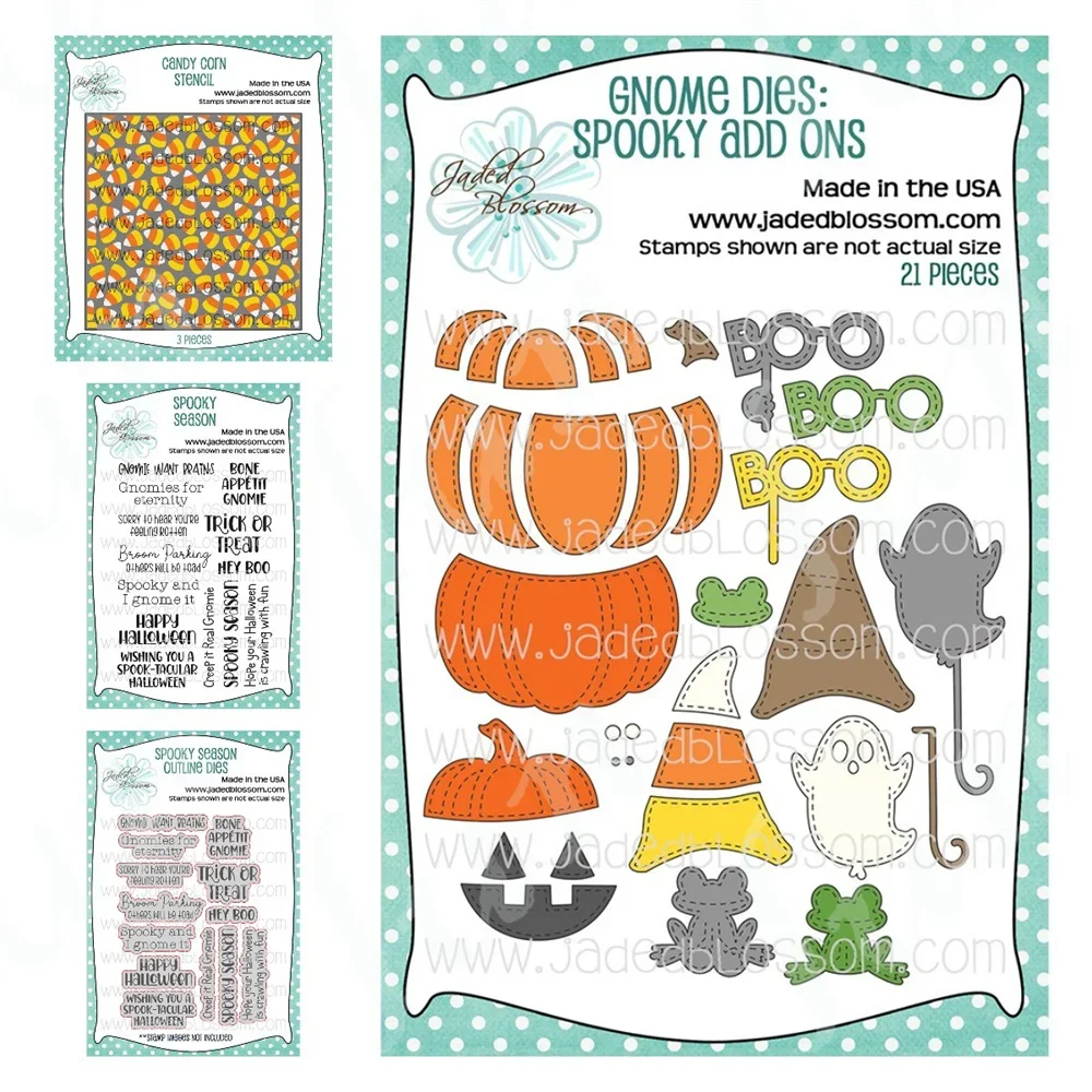 

Halloween Spooky Add Ons Gnome Metal Cutting Dies Clear Stamps Stencils DIY Scrapbooking Decoration Embossing Paper Card Crafts