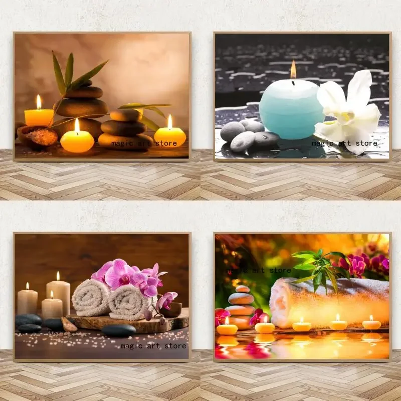 Meditazione Art Spa Zen Stone Buddhis Nature Print Art Silk Poster Per Soggiorno Decor Home Wall Picture