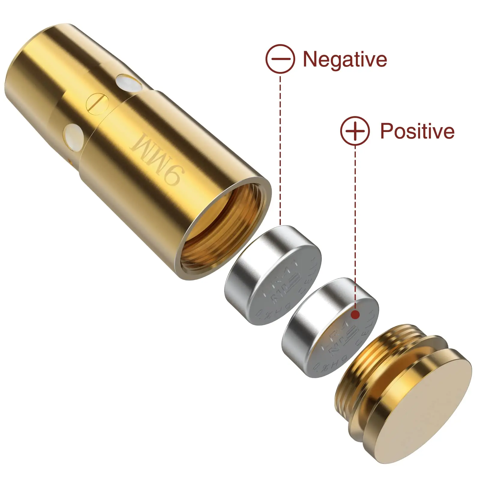 Laser Bore Sight Optics Cartridge Red Dot 9MM Bore Boresighter For Pistol Rifle Scope Hunting Accessories 6 Batteries