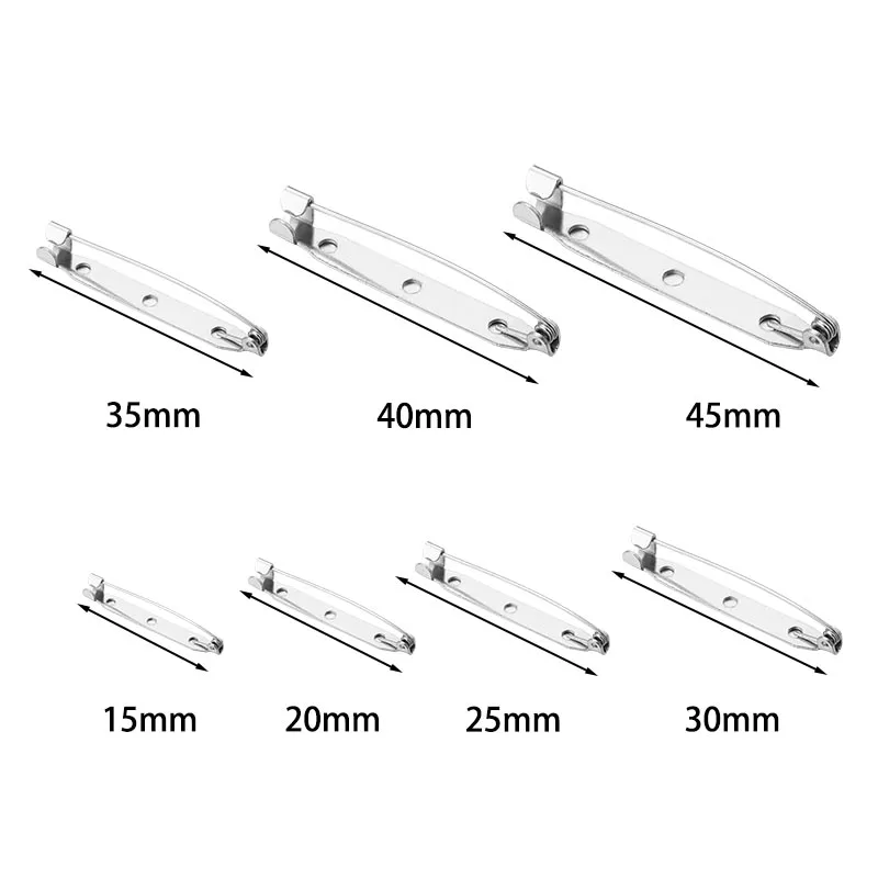 50pcs 15/20/25/30/35/40mm 브로치 클립 기본 핀 브로치 핀 기본 브로치 설정 DIY 의류 장식 용품에 대 한 빈 자료