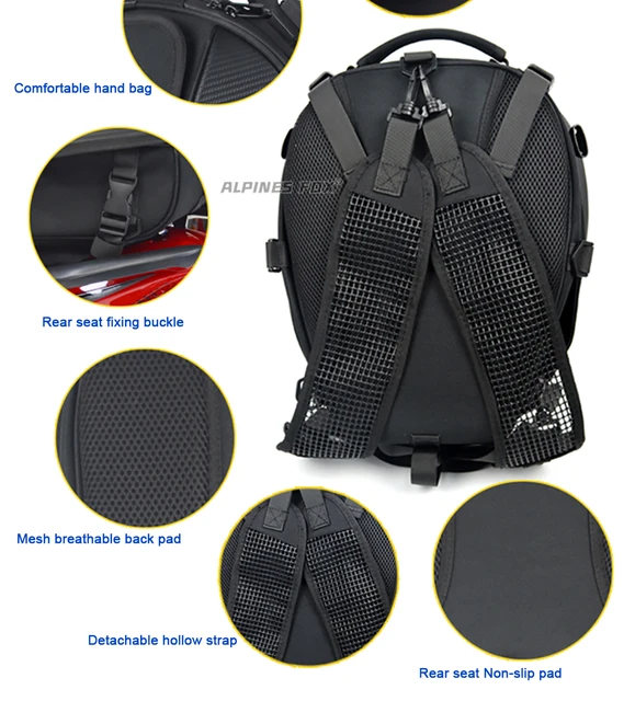 MOTOCENTRIC-Sac à dos étanche multifonctionnel pour moto, sac de siège  arrière durable, grande capacité, sac à dos pour casque de pilote, 37L -  AliExpress