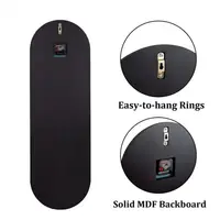 Large Wall Clock Living Room Decor Clock with Arched Mirror Edge for Entrance Hallway Bedroom Office 90 x 50 cm /100x32 cm - Image 2