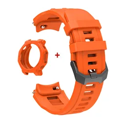 Silicone Protective Case and Band Set for 48mm Watch - Durable Strap and Bezel Cover (Orange)