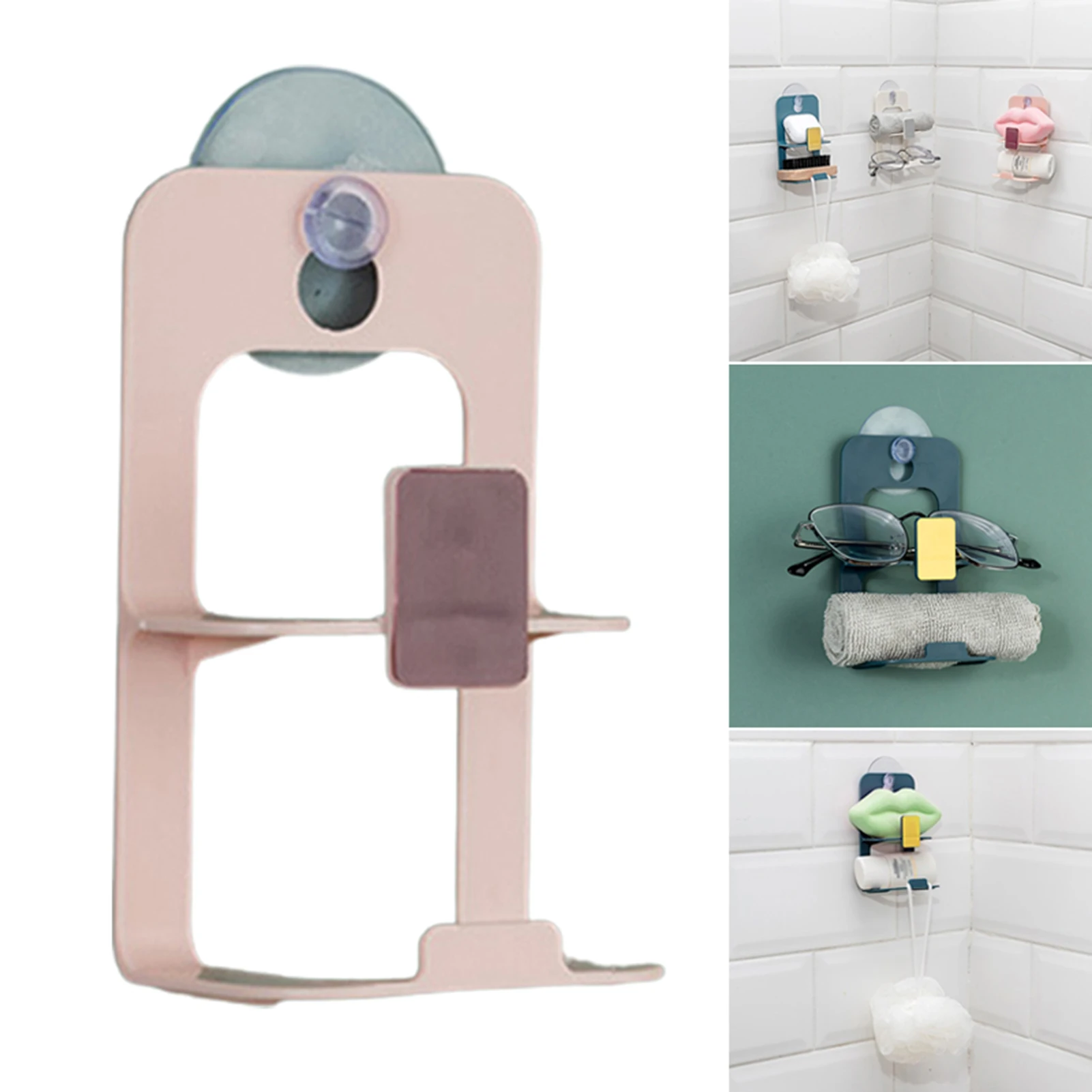 

New Bathroom Soap Stand Organizer Wall Suction Cup Sponge Kitchen Accessories Suitable for Bathroom Shower