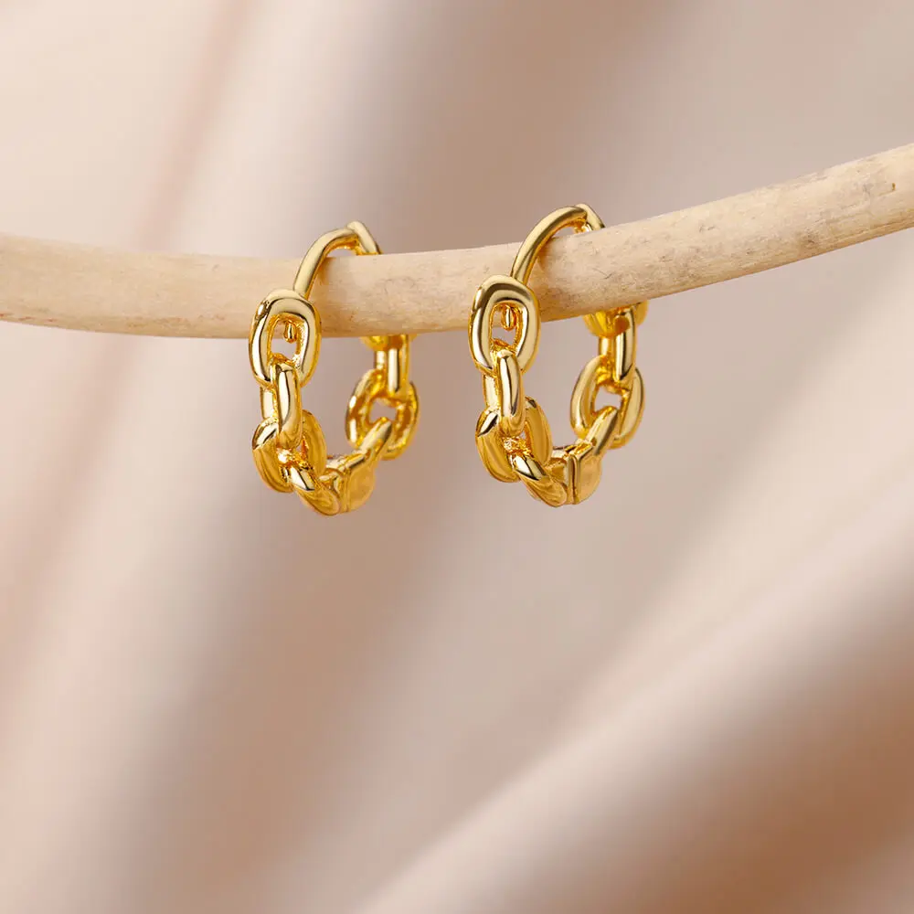 Vintage U-Form Quadratische Creolen Für Frauen Edelstahl Geometrische Quadrat Ohrring Femme Hochzeit Ästhetischen Jewerly Geschenk – Detail 7