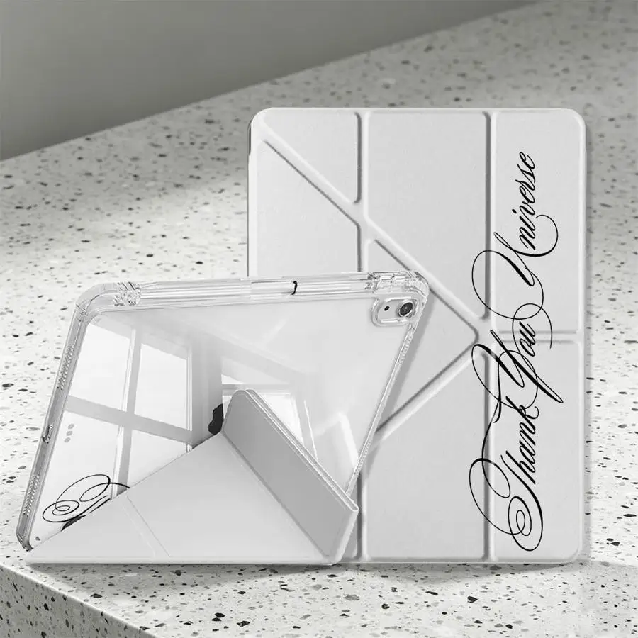 Personalized Letter Pattern Tablet Case with Pen Slot