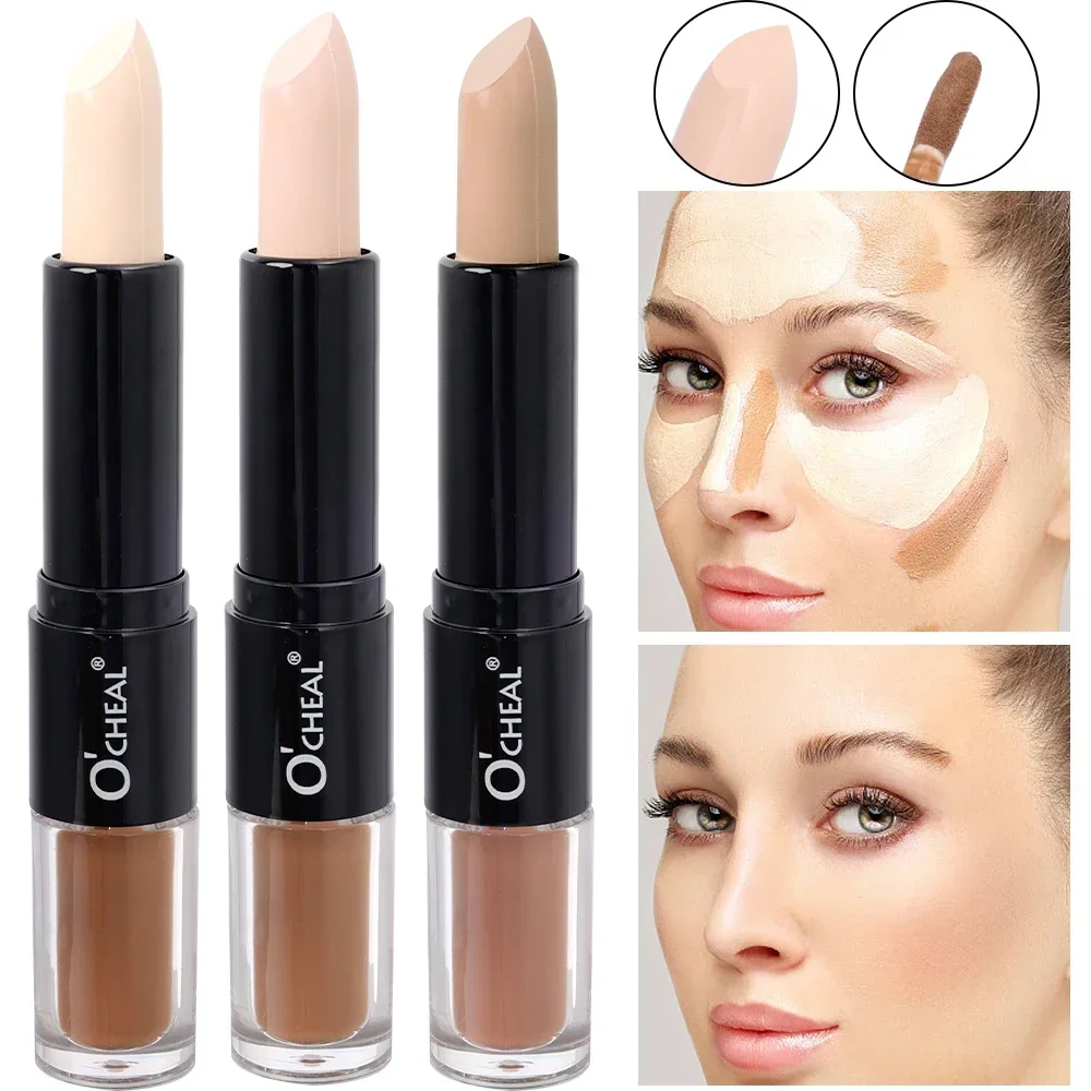 Double-end Face Highlighter Contour Stick Oil-control Waterproof Concealer Pencil Corrector Pen Long Lasting Makeup face highlighter,facial contour stick