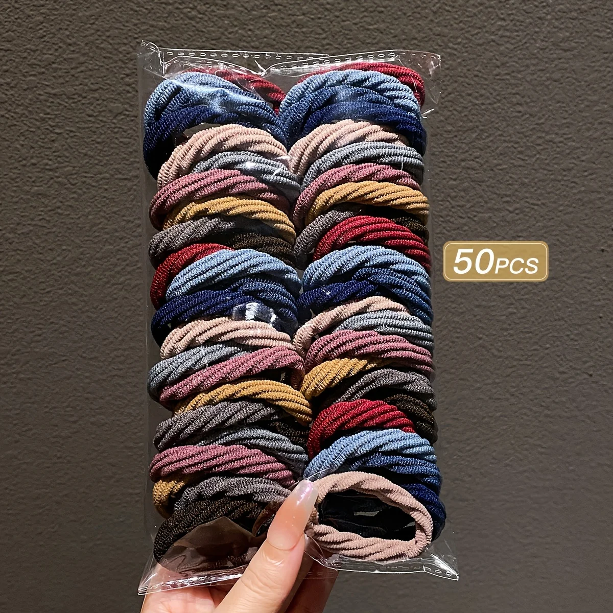 ربطات شعر بسيطة بألوان مختلطة للفتيات ، إكسسوارات شعر ، 50 صوفي