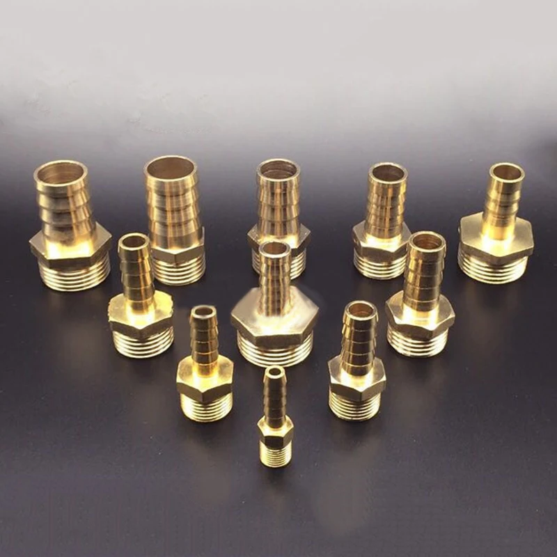 

Tool Connector Hose Brass Connection Copper Coupler Durable Gold Male Thread Part 1/2" 1/4" 6~12mm Barb Sale 2018