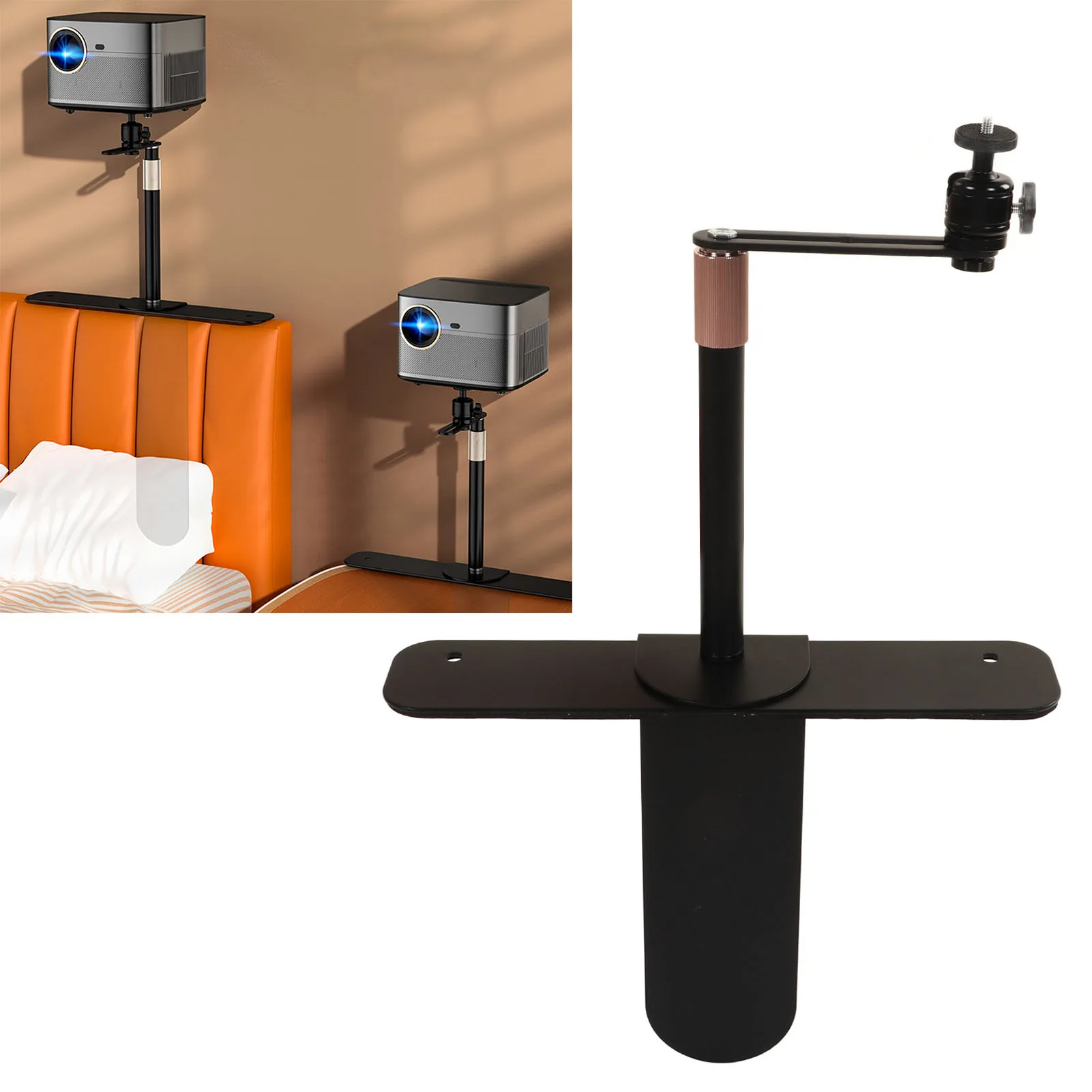 Projector Stand 24-40CM Adjustable Angle Projector Mount Holder 1/4in Thread for Sofa Bedside Projector Stand