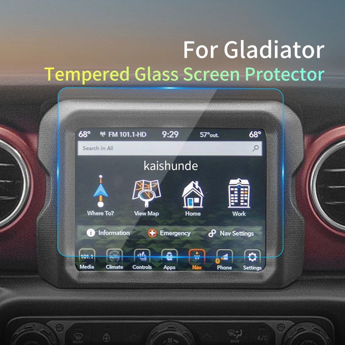 

Автомобильная наклейка, протектор экрана Carplay для JEEP Gladiator 2024, автомобильный аксессуар для навигации