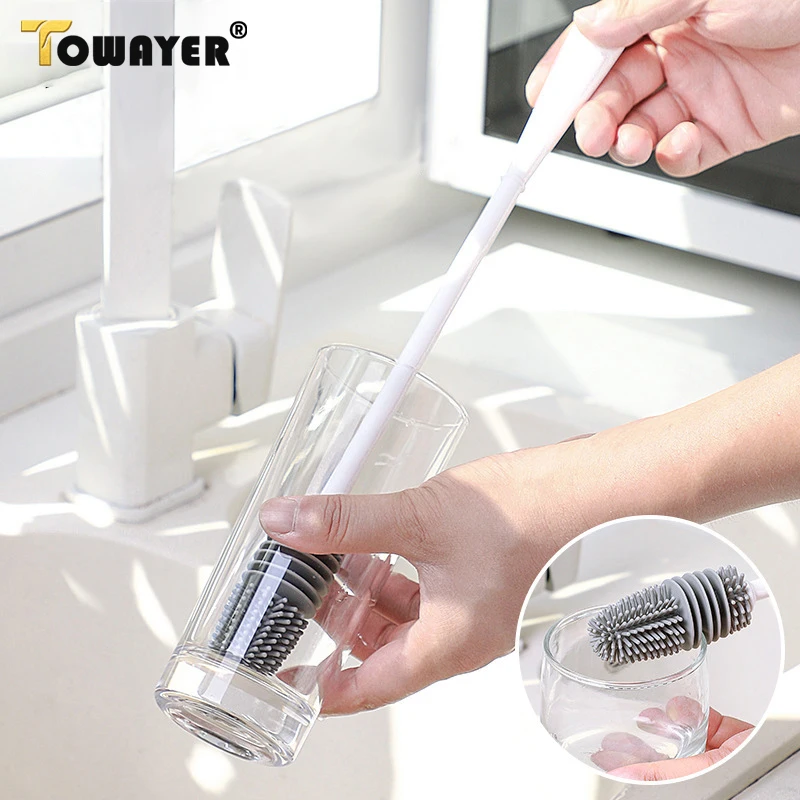 Silicone Cup Brush Cup Scrubber Glass Cleaner Bottle Thermos Cleaning