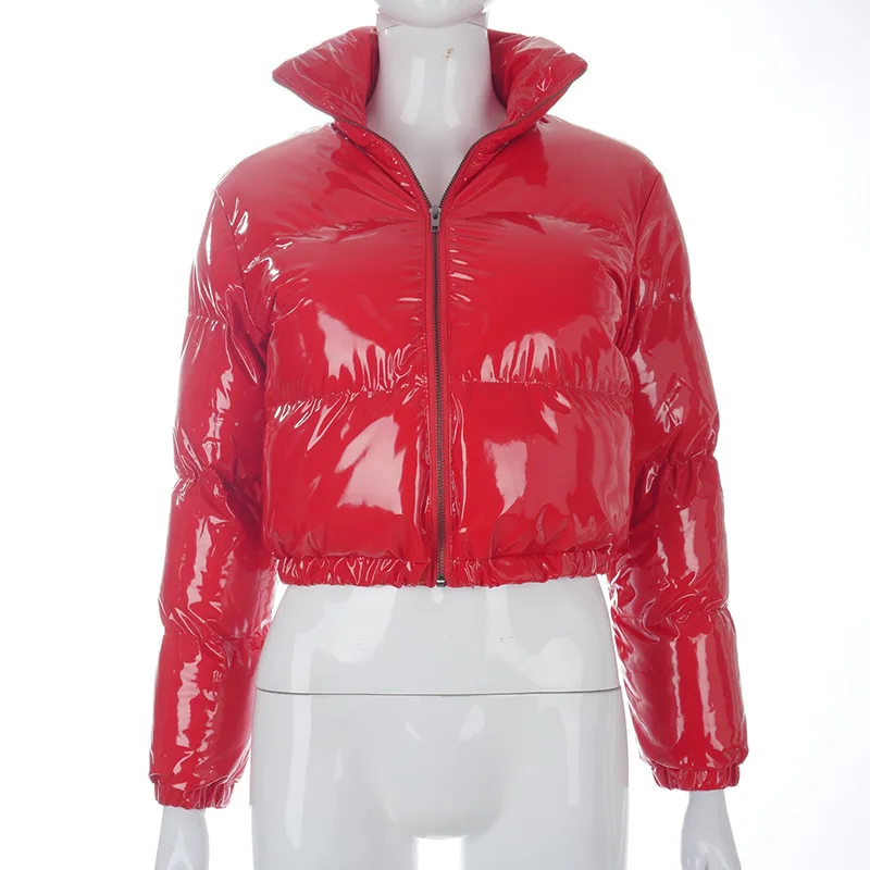 Bubble Coat Women's 5 Colors Fashion Long Sleeve Solid Zipper Cropped Puffer Jacket Thick Lady Winter Casual Warm Outfits S-XL