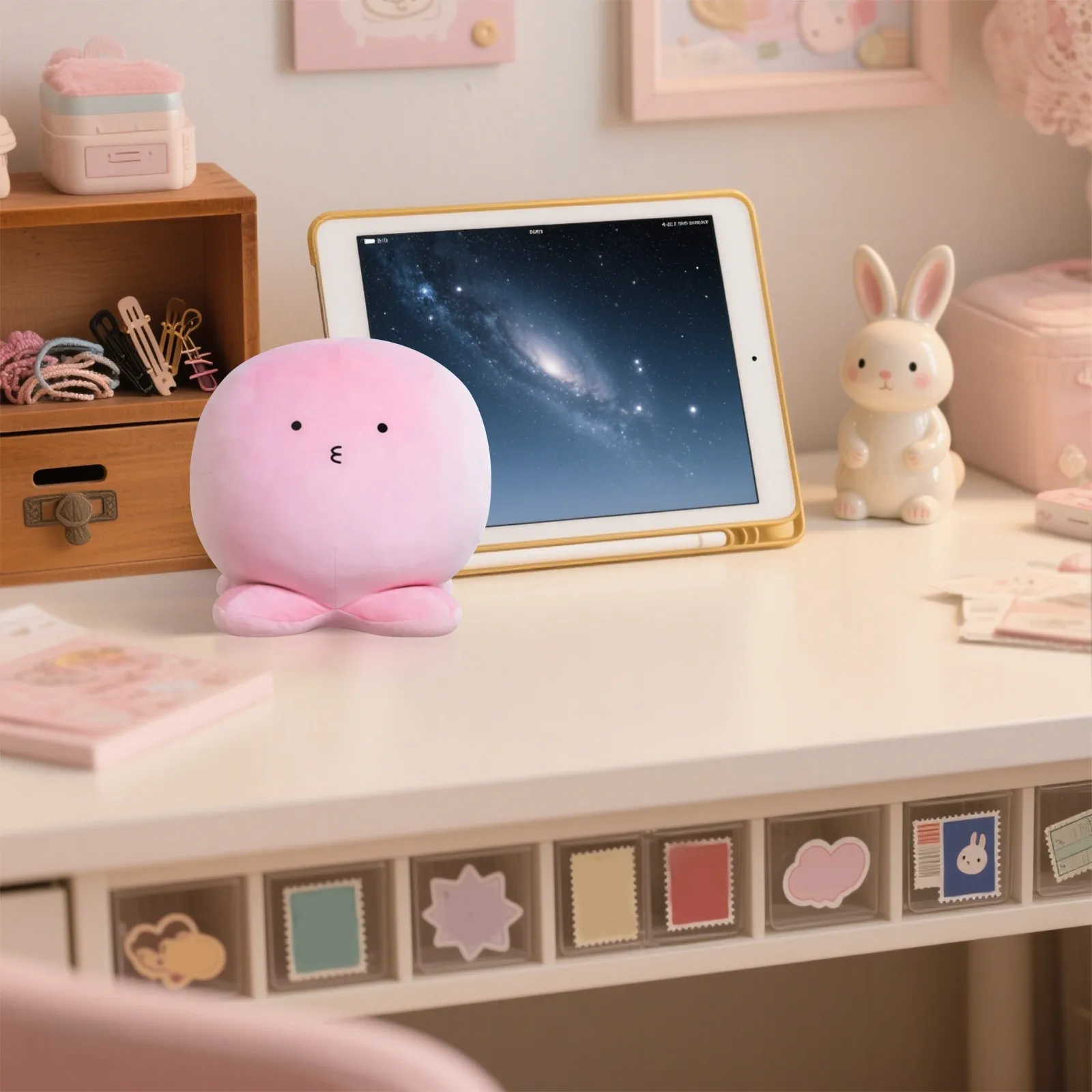 تاكوبي ألعاب من نسيج مخملي لطيف الوردي أفخم دمية ل...