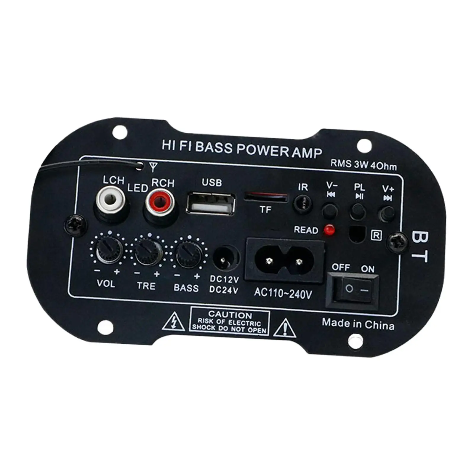 Mini Amplifier Board US Adapter Single Channel High Power Universal with Remote Control for Car Speakers DIY Store Home Theater