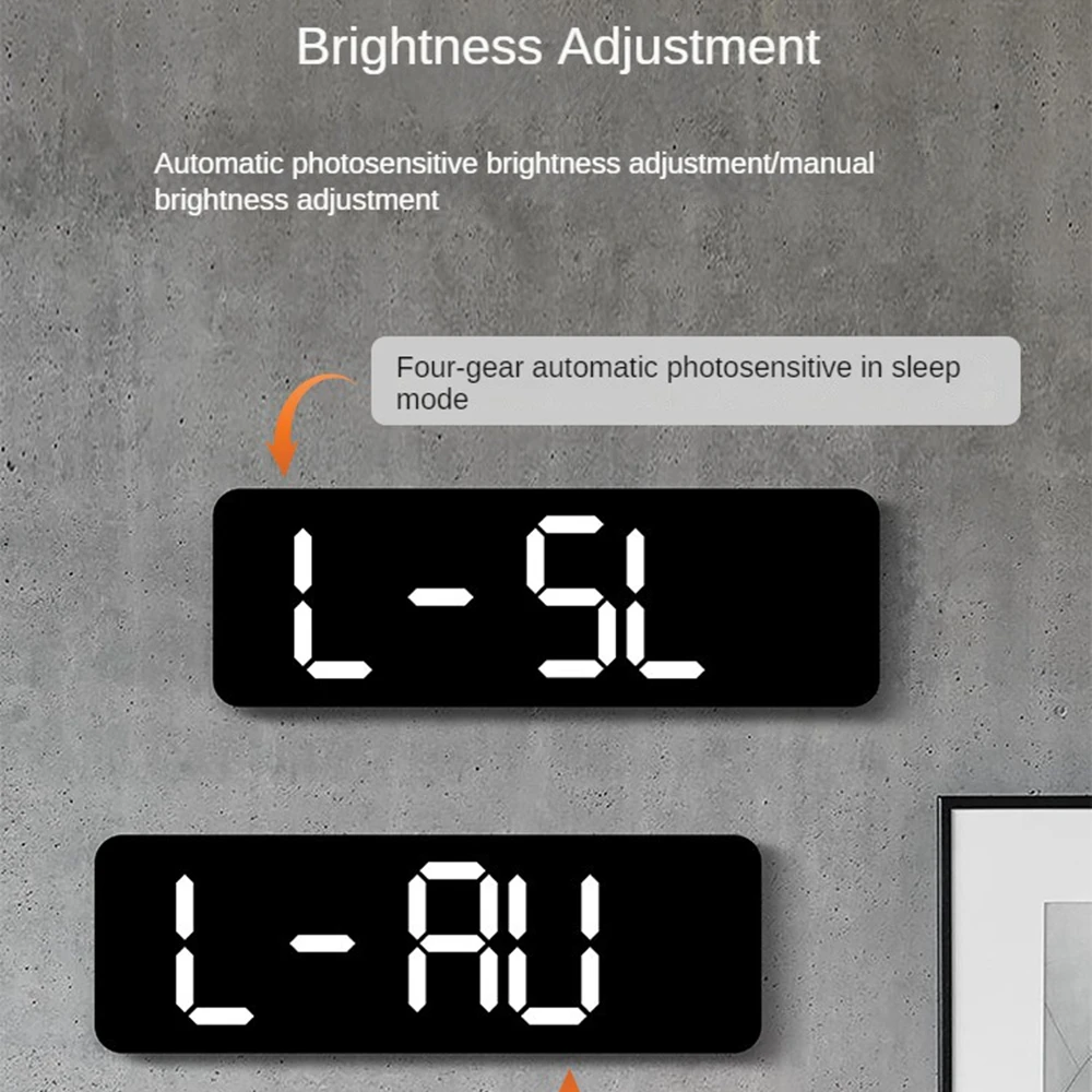 Large Digital Wall Clock Temperature Humidity Week Display LED Electronic Table Clock 12/24H Alarm Clocks Memory/Snooze Function digital wall clock