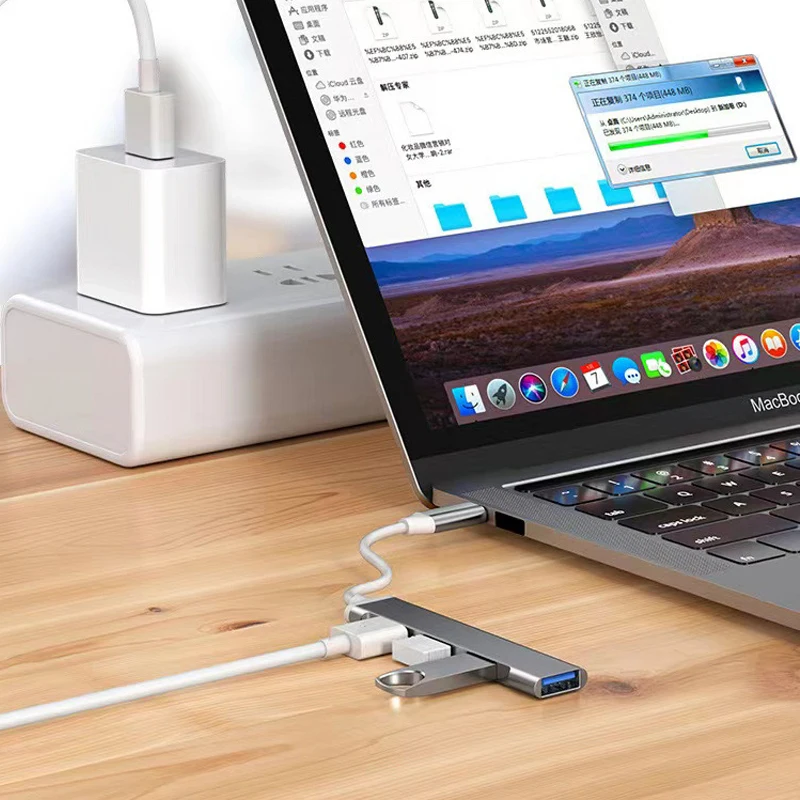 USB Hub Adapter 3.0 USB C Docking Station Type C Laptop Docking Station For MacBook Pro iPad Samsung HP Laptop HUB 4 in 1