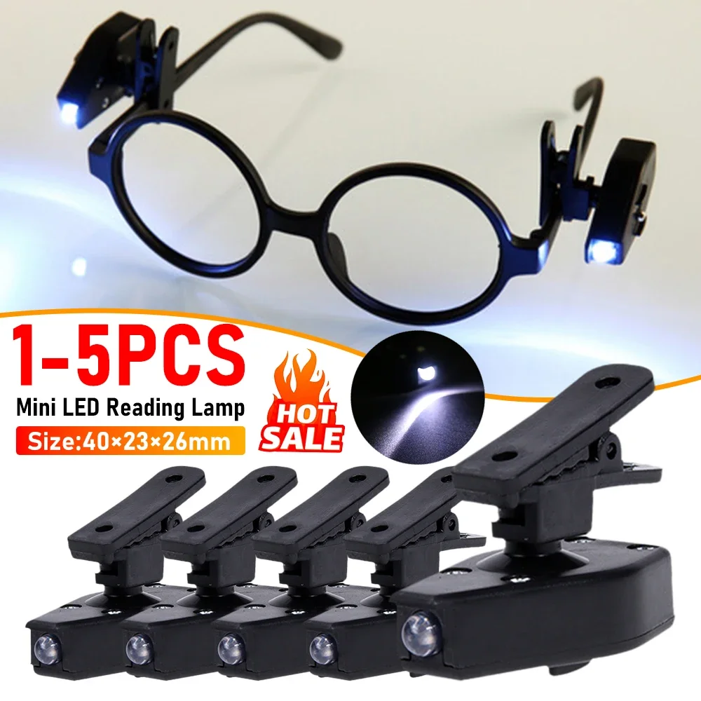 LED Mini Clip-On Eyeglass Lamp Book Lights Night Reading Lighting for Travel Home Bedroom Bedside Reading