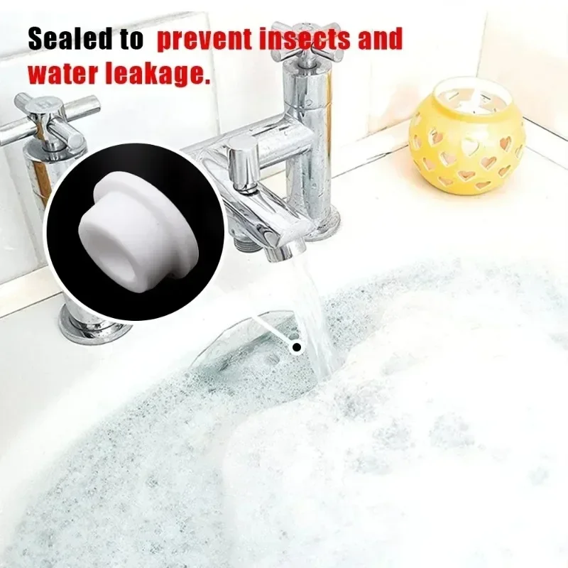 Sink Overflow Cover 10/1Pcs Silicone Rubber Wash Basin Trim Round Plug Bathroom Drain Cap Remplacement Overflow Hole Ring Covers