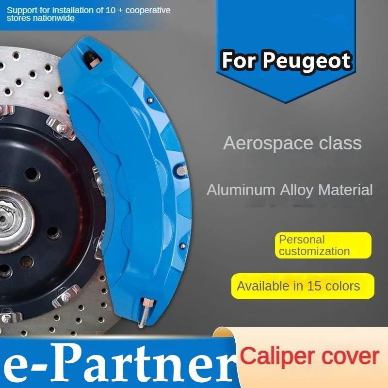 Per Peugeot E-Partner Car Brake Caliper Cover Anteriore Posteriore 3D Alluminio Metallo Kit Fit Epartner Van 2021