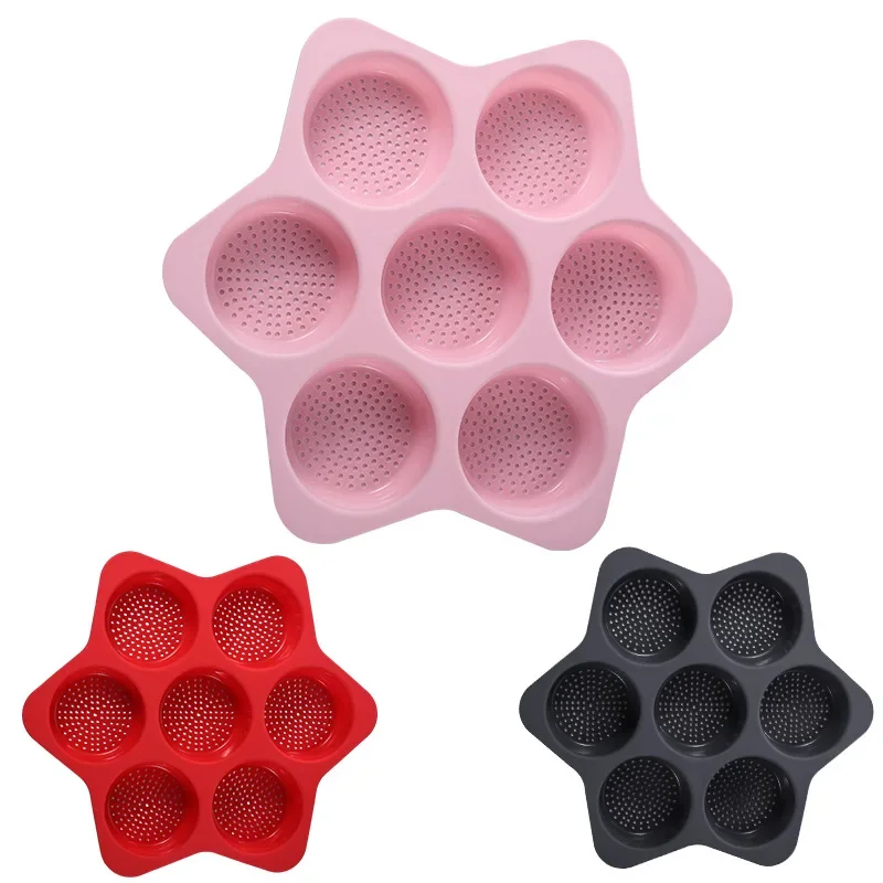 

New Silicone Hamburger Baking Tray Breathable Hollow Silicone Bread Mold. Hamburger Mold 7 with Opening Seringue Patisserie