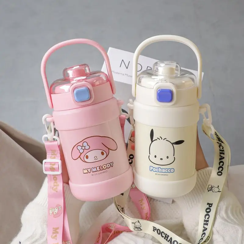 

Cute Cartoon Sanrio Pochacco Insulated Cup Tea Water Separation Cup 316 Stainless Steel Straw Ins Simple Large Capacity Cup