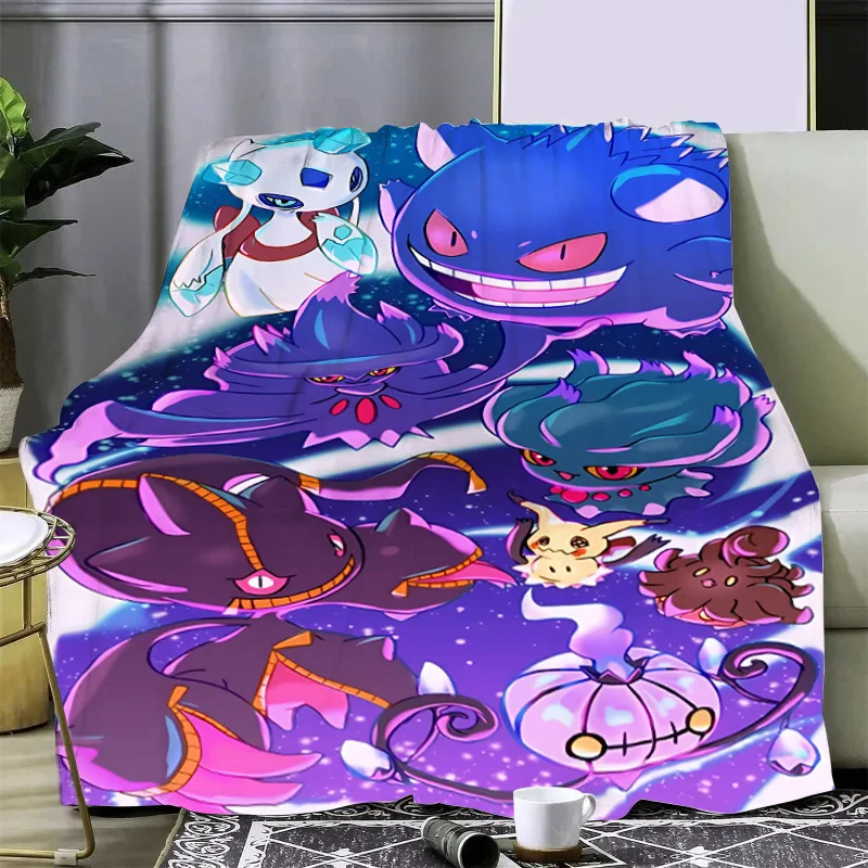 Anime Pokemon Gengar Printed Blanket Picnic Blankets Warm Blanket Soft and Comfortable Blanket Home Travel Birthday Gift 5