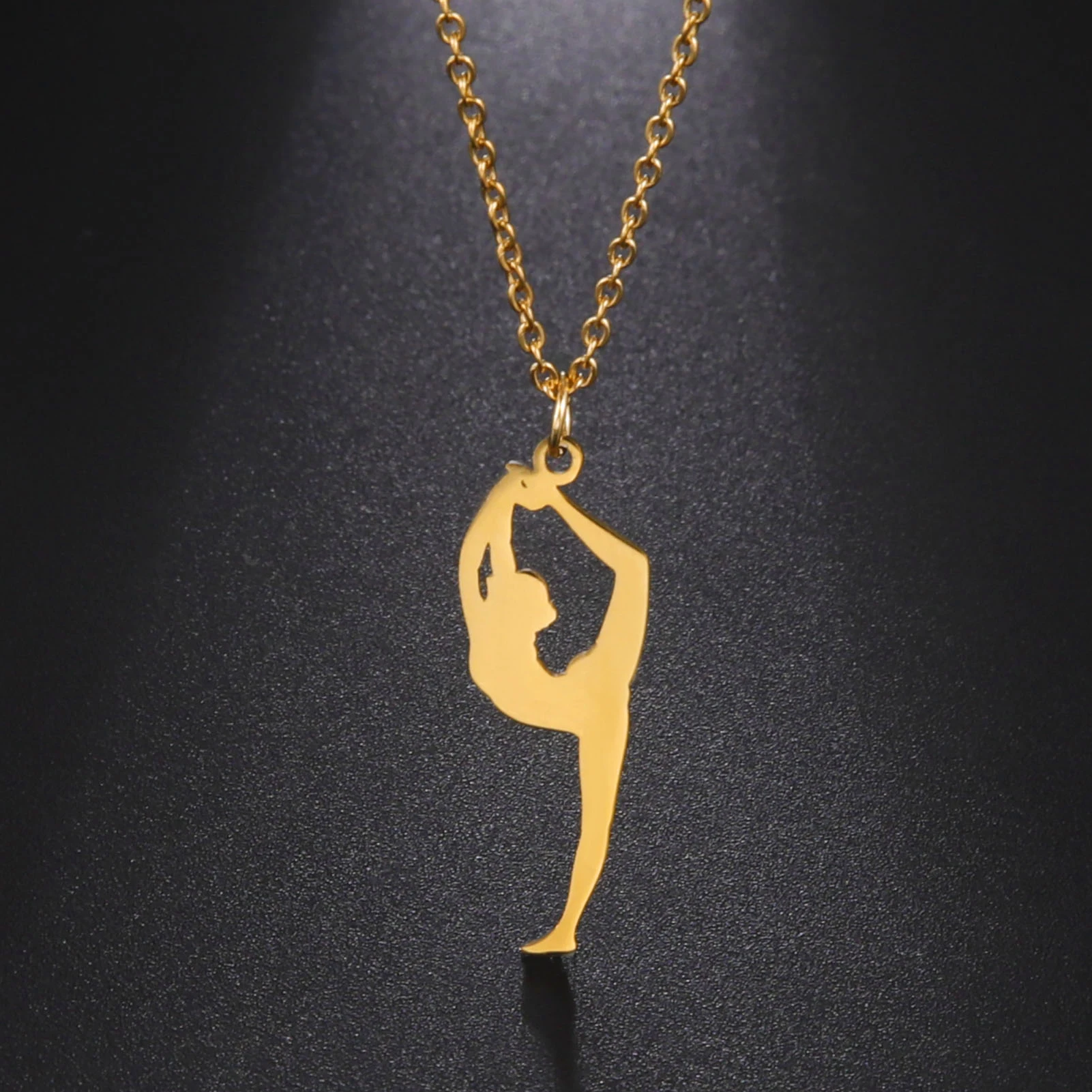 Amaxer Stainless Steel Sport Athlete Artistic Gymnastics Necklace For