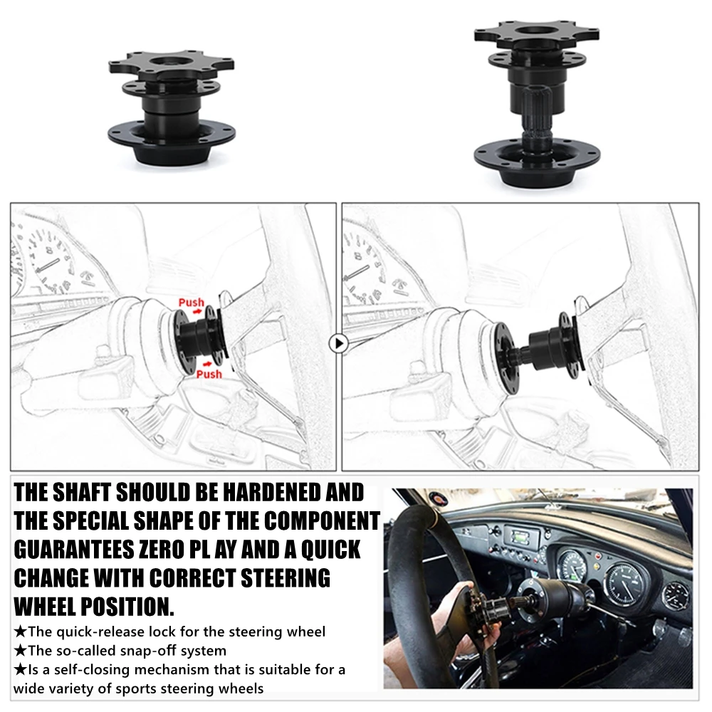 Universal Racing 6 hole Steering Wheel Quick Release Hub Kit Wheel Hub Adapter Car Accessories Replace Aluminum