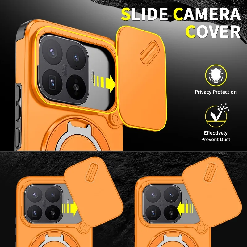 Enhanced Shockproof Armor Case with Camera Protection and Magnetic Stand