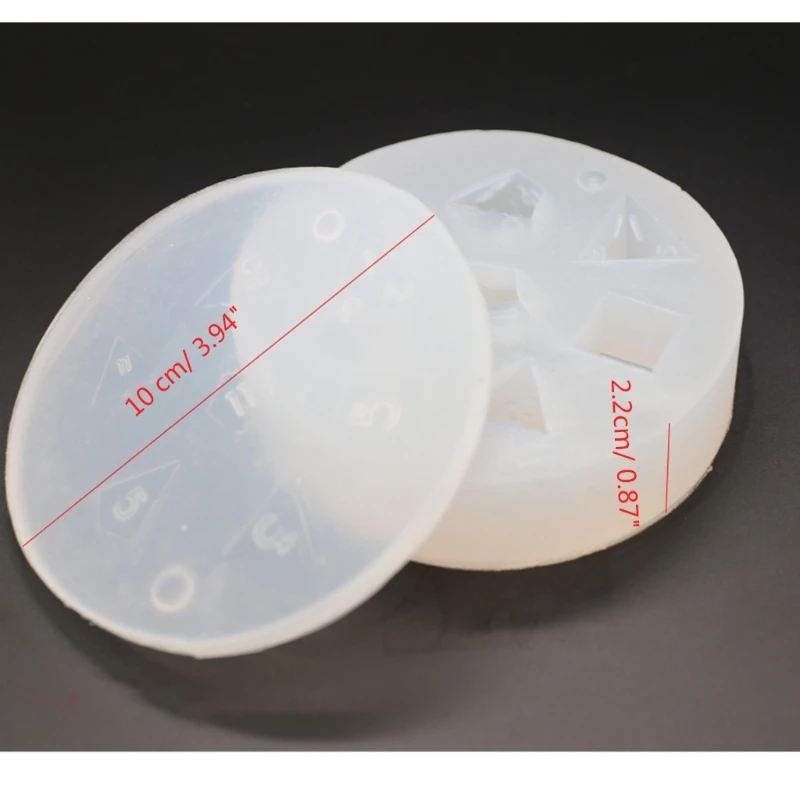 7 Dices Square Dices Mold Numbers Game Silicone Mold Transparent Digital Dices Game Home Craft Tools