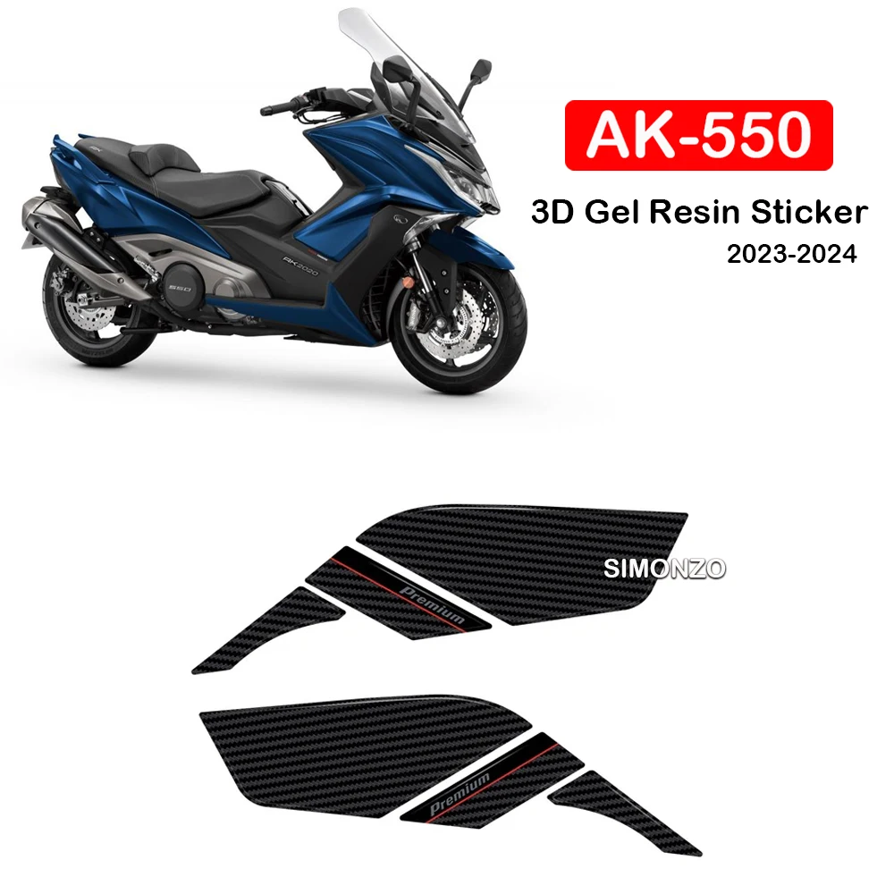 Fits AK550 Stickers Motorcycle 3D Epoxy Resin Sticker Protection Kit Tank Pad For Kymco AK550 Premium Decals 2023-2024