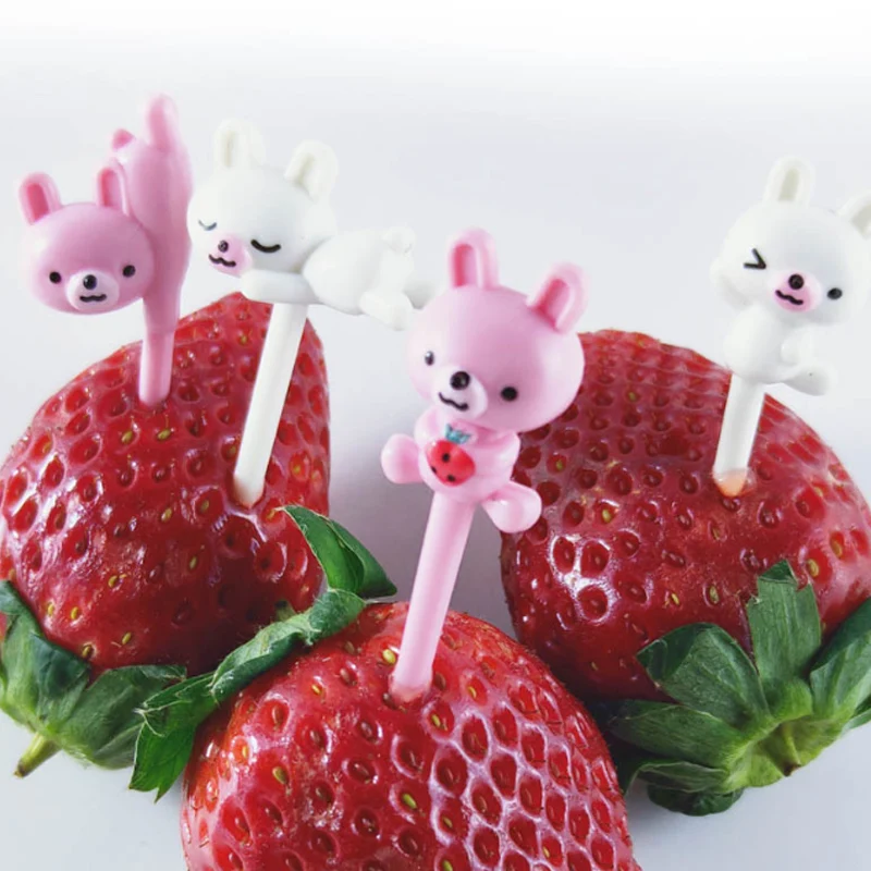 Food Picks Cartoon Fruit Fork Toothpicks Mini Bento Box Lunch Box Decoration Children's Food Supplement Tool