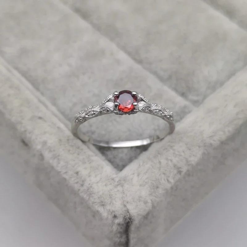 Sterling Silver Amethyst Zirconia Women's Ring