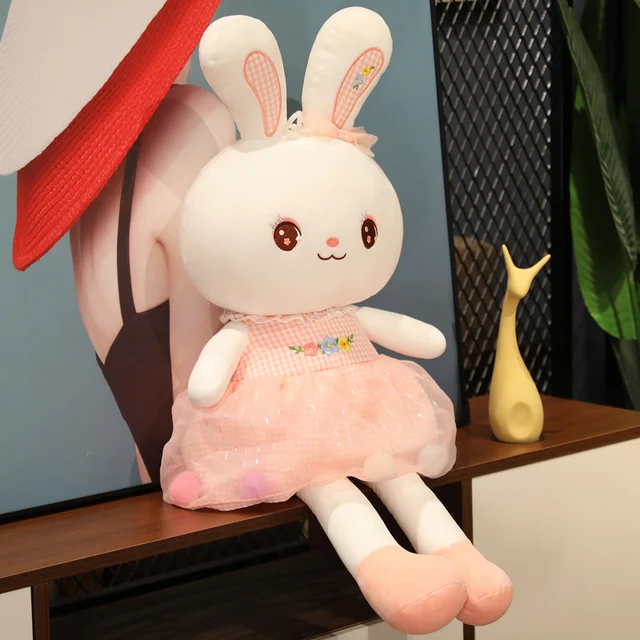 1pc45-110cm Kawaii Skirt Rabbits Plush Toys Cute Rabbit Dolls Stuffed Soft Animal Pillow for Children Baby Appease Birthday Gift