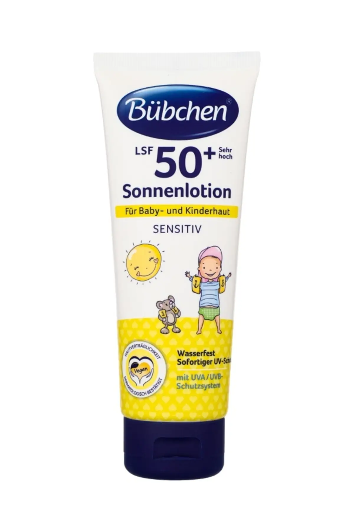 Детский солнцезащитный лосьон с Spf 50 100 мл прецизионный bubchen особенно подходит для