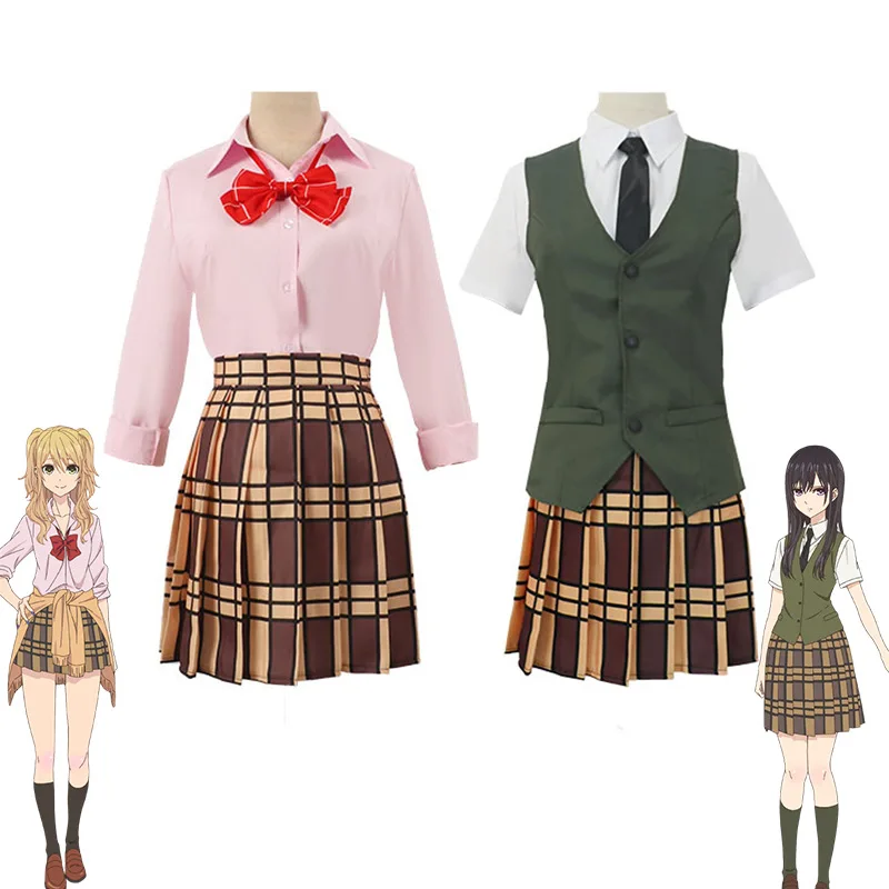 

Anime Manga Citrus Cosplay Costume Aihara Yuzu Aihara Mei School Uniform Suit Skirt Suit Woman Shirt Vest Halloween Costume