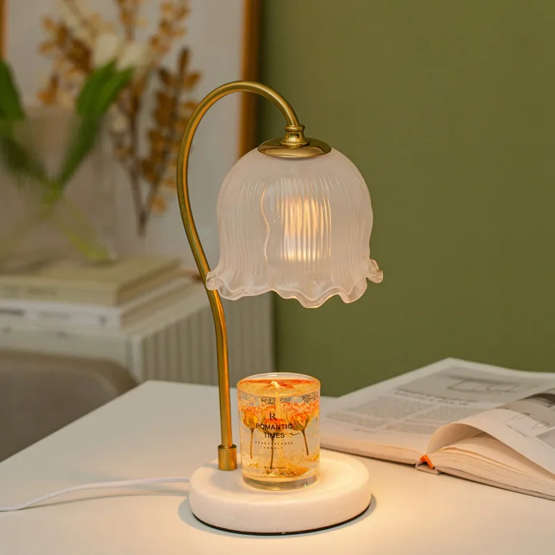 NULYLU Glass Lamp Shade For Aromatherapy & Table Lamps - Small Golden Shade, 9x8.5x3cm, Wax Melt Cover - View #4