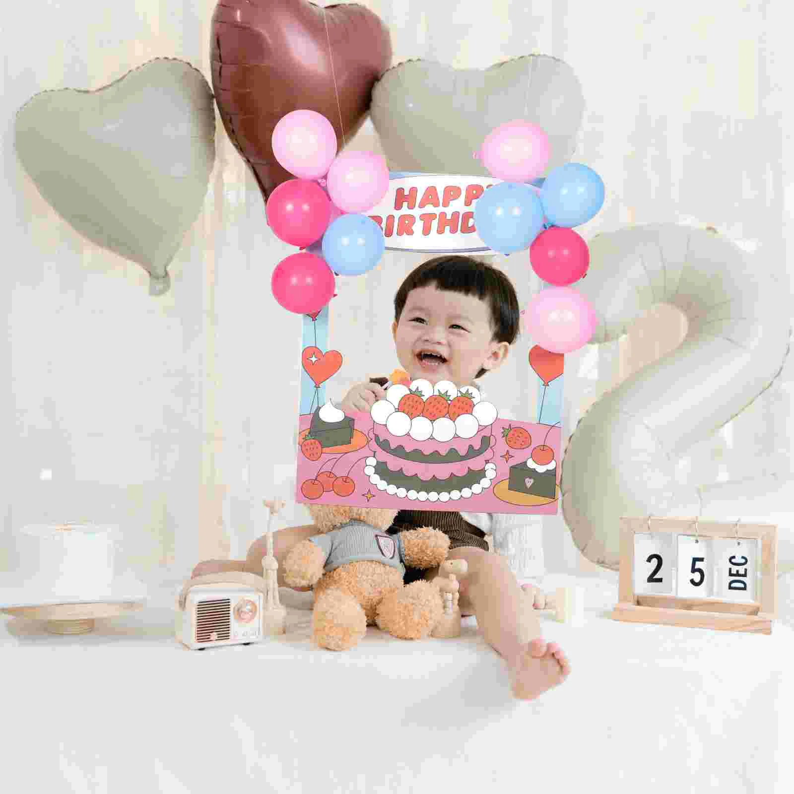 

Birthday Party Favors Festivals Photo Prop Happy Decorations Cake Supplies Picture Frame Paper Props Selfie Baby Gifts