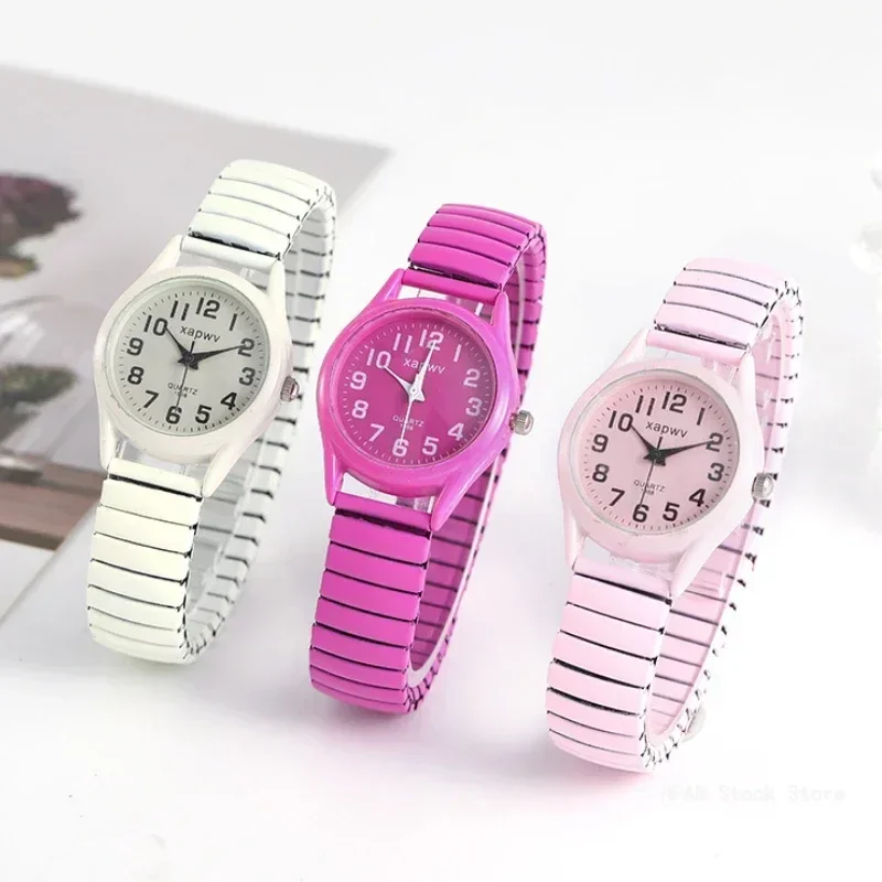 Women Watches Fashion Stainless Steel Elastic Band Retro Bracelet Watch