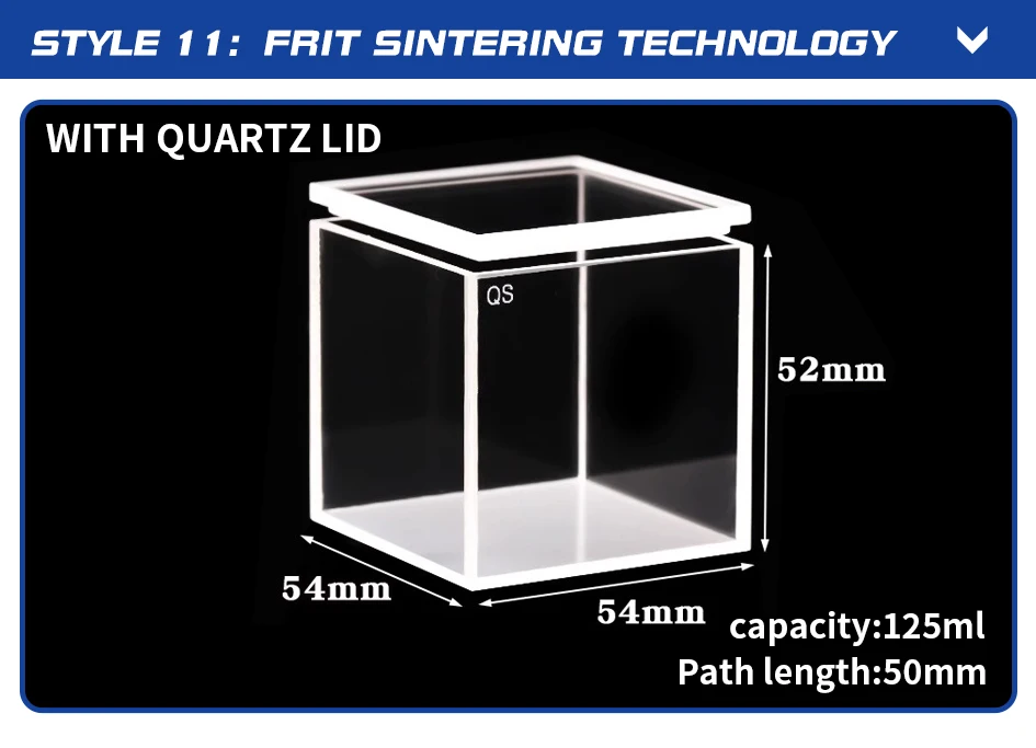 Quarz fluoreszenz reaktions zelle/Küvette verschiedene Spezifikationen/Fritten sinter technologie – Detail 11